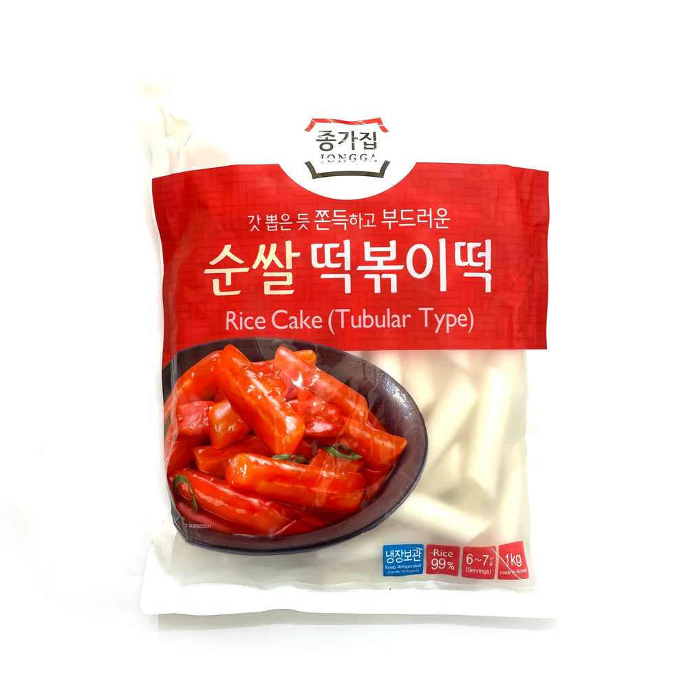JONGGA Tteokbokki rice cake 순쌀 떡볶이떡 500g